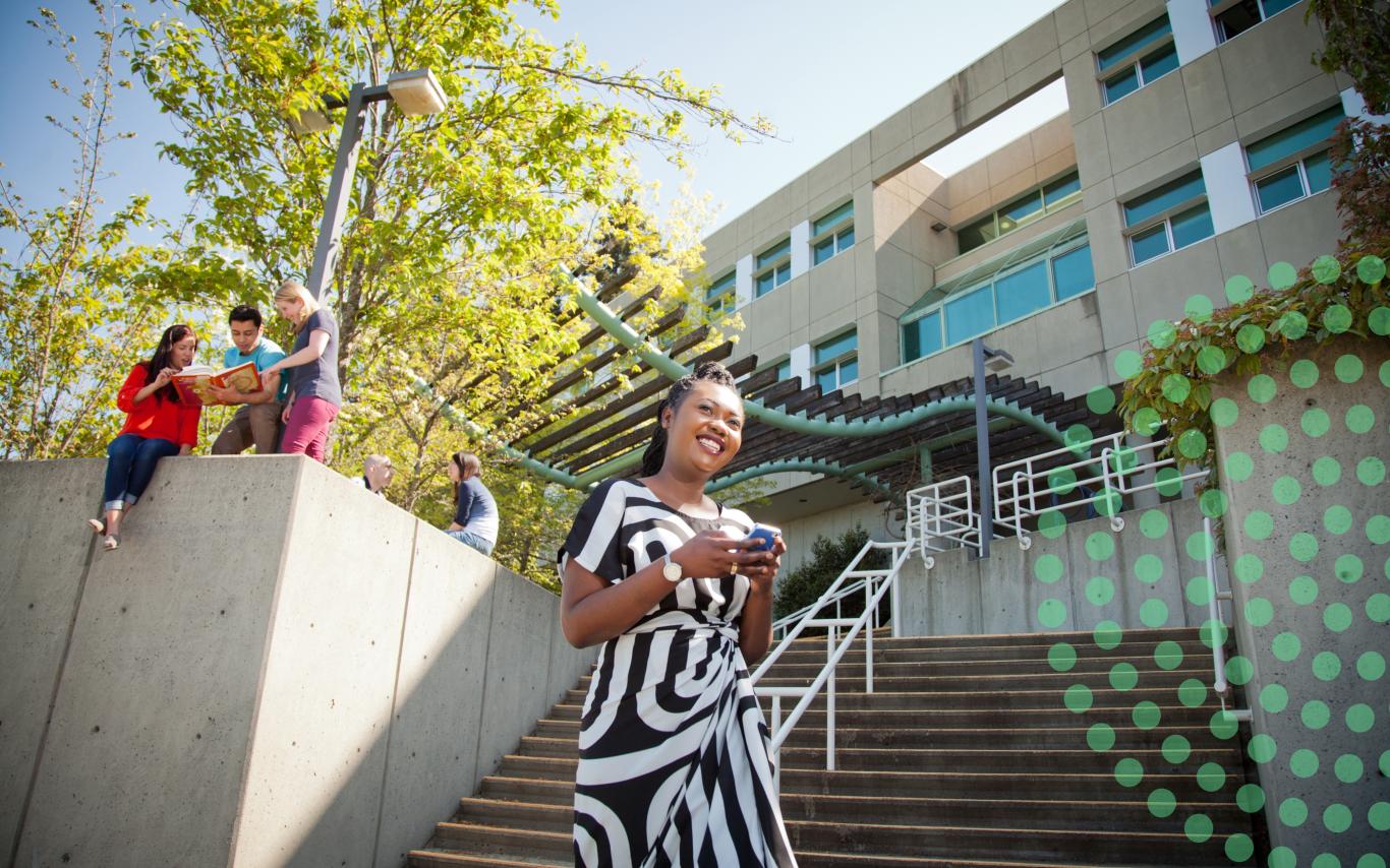 Students on steps